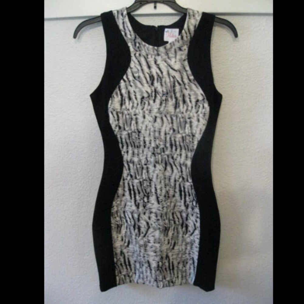 NEW PARKER BODY FITTED PONTE KNIT GRAPHIC ANIMAL PANEL MINI DRESS XS (XXS 0 P)